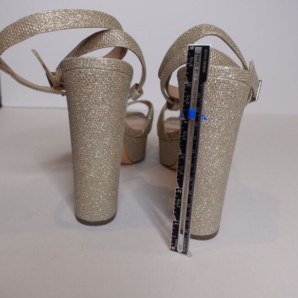 NINA Dorcas Platform Sandals Heels Sparkle Gold Womens Size 10 New - Picture 4 of 8